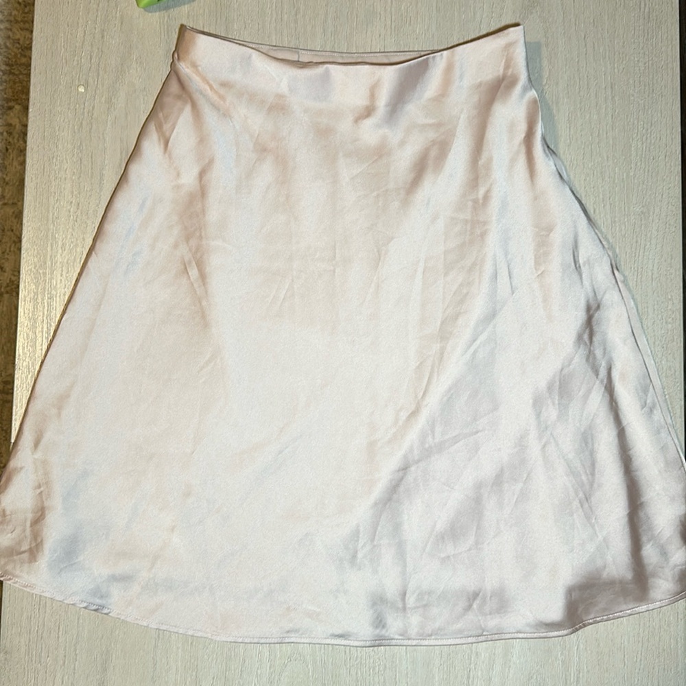 Light pink satin skirt